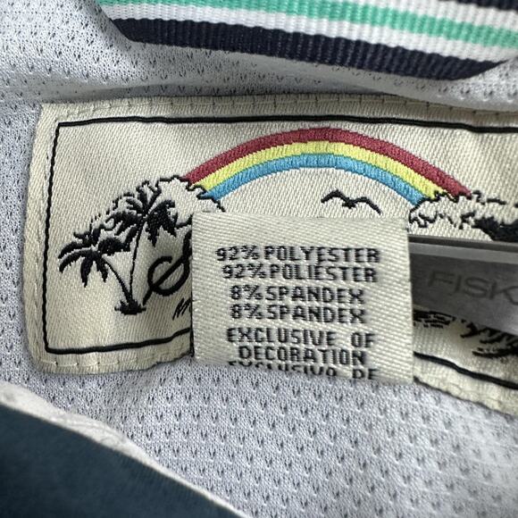 Seapointe Shirt Mens XL Blue Hawaiian Aloha Floral Button Down Stretch - Picture 9 of 10